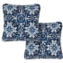 Hanover 16" Square Novelty Patterns and Designs Throw Pillow With Foam - Set of (2) Navy