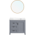 Hanover Ambridge 36" Free Standing Single Basin Vanity Set with Cabinet, Stone Vanity Top and Framed Mirror and Stone Vanity Top Gray