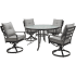 Hanover Lavalette 5 -PC Steel Framed Olefin Outdoor Dining Set Silver Linings