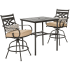 Hanover Montclair Three Piece Steel Outdoor Bistro Set Tan