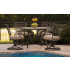 Hanover Monaco Five Piece Traditional Outdoor Dining Set with Porcelain Tile Table Top Bronze / Tan