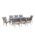 Hanover Traditions Nine Piece Aluminum Framed Outdoor Dining Set with Cushions Natural Oat