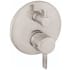 Hansgrohe Ecostat S Thermostatic Valve Trim with Integrated Volume Control and Diverter for 2 Distinct Functions - Less Rough In Brushed Nickel