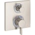 Hansgrohe Ecostat Square Thermostatic Valve Trim Only with Integrated Volume Control Diverter for 2 Distinct Functions- Less Rough In Brushed Nickel