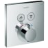 Hansgrohe ShowerSelect Square Thermostatic Valve Trim with On/Off Select Push Button for 2 Distinct Functions - Less Rough In Chrome