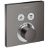 Hansgrohe ShowerSelect Square Thermostatic Valve Trim with On/Off Select Push Button for 2 Distinct Functions - Less Rough In Brushed Black Chrome