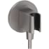Hansgrohe FixFit S Round Wall Elbow with Handshower Holder - Less Hose Brushed Black Chrome
