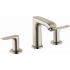 Hansgrohe Metris 1.2 GPM Widespread Bathroom Faucet with EcoRight, Quick Clean, and ComfortZone Technologies - Drain Assembly Included Brushed Nickel