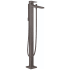 Hansgrohe Metropol Floor Mounted Tub Filler with Metal Lever Handle, Built-In Diverter, and Hand Shower - Limited Lifetime Warranty Brushed Black Chrome