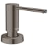 Hansgrohe Focus Deck Mounted Soap Dispenser with 16 oz Capacity - Limited Lifetime Warranty Brushed Black Chrome