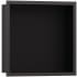 Hansgrohe XtraStoris Individual Wall Niche with Design Frame 12"x 12"x 4" Brushed Black Chrome