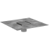 Hansgrohe RainDrain Brilliance Point Drain Set 4"x 4" Trim Tileable Rear Cover and Rough Brushed Stainless Steel