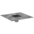 Hansgrohe RainDrain Brilliance Boardwalk Point Drain Set 4"x 4" Trim with Height Adjustable Frame and Rough Brushed Stainless Steel