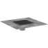 Hansgrohe RainDrain Brilliance Boardwalk Point Drain Set 6"x 6" Trim with Height Adjustable Frame and Rough Brushed Stainless Steel