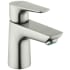 Hansgrohe Talis E 1.2 GPM Single Hole Bathroom Faucet with QuickClean, ComfortZone and EcoRight Technology - Includes Metal Pop-Up Drain Assembly Brushed Nickel