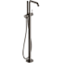 Hansgrohe Tecturis S Floor Mounted Tub Filler with Built-In Diverter - Includes Hand Shower Brushed Black Chrome