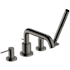 Hansgrohe Tecturis S Deck Mounted Roman Tub Filler with Built-In Diverter - Includes Hand Shower Brushed Black Chrome