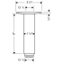 Hansgrohe-AXSS-Montreux-T03X-Ceiling Shower Arm Dimensional Drawing