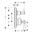 Hansgrohe-AXSS-Montreux-T03X-Thermostatic Valve Trim with Volume Control Dimensional Drawing