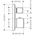 Hansgrohe-HSO-PuraVida-T01-Thermostatic Valve Trim with Volume Control Dimensional Drawing