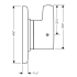 Hansgrohe-HSS-SE-T03-Diverter Valve Trim Dimensional Drawing