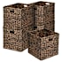 happimess Bryce 12-3/5" Wide Metal and Water Hyacinth Basket - Set of 5 Brown