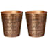 happimess Axel 7.9 Liter Stainless Steel Free Standing Hammered Textured Trash Can - Set of 2 Antique Copper