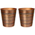 happimess Riley 7.9 Liter Stainless Steel Free Standing Banded Textured Trash Can - Set of 2 Antique Copper
