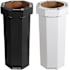 happimess Fleur 94.6 Liter Cardboard Free Standing Compact and Reusable Trash Can - Mixed Finishes - Set of 2 Charcoal Black / Cotton White