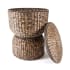 happimess Bhola 18" Wide Iron and Water Hyacinth Table Brown Wash