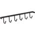 Hardware Resources Closet System 11" Wide 6 Hook Screw Mount Belt Tie Scarf Rack Organizer Matte Black