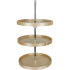 Hardware Resources 18 Inch Full Circle Birch Wood Lazy Susan Three Shelf Set Wood