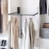 Hardware Resources Contemporary Adjustable 32" - 48" W Hydraulic Pull Down / Drop Down Closet Rod with Handle / Wardrobe Lift Black