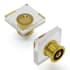 Hickory Hardware Crystal Palace 1-3/8" Square Clear Acrylic Cabinet Knob / Drawer Knob Crysacrylic / Brushed Golden Brass