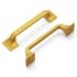 Hickory Hardware Forge 3-3/4" (96 mm) Center to Center Farmhouse Rustic Cabinet Handle / Drawer Pull Brushed Golden Brass