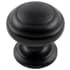 Hickory Hardware Zephyr Pack of (10) - 1-1/4 Inch Mushroom Cabinet Knobs / Drawer Knobs Matte Black