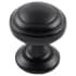 Hickory Hardware Zephyr Pack of (10) 1 Inch Mushroom Cabinet Knob Matte Black