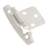Hickory Hardware Full Inset Traditional Cabinet Door Hinge with Self Closing Function (Package of 2) Satin Nickel