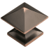 Hickory Hardware Studio Pack of (10) - 1 Inch Square Pyramid Top Cabinet Knobs / Drawer Knobs Oil Rubbed Bronze Highlighted