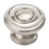 Hickory Hardware Cottage 1-1/2" Vintage Farmhouse Country Ringed Round Cabinet Knob / Drawer Knob Satin Nickel