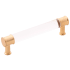 Hickory Hardware Midway 5-1/16 Inch (128mm) Center to Center Acrylic Clear Bar Cabinet Handle / Drawer Pull Crysacrylic with Brushed Golden Brass