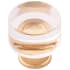Hickory Hardware Midway 1-1/4" Chic Acrylic Clear Round Button Cabinet Knob / Drawer Knob Crysacrylic with Brushed Golden Brass
