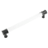 Hickory Hardware Midway 7 9/16" (7.563") Center to Center Modern Acrylic Bar Cabinet Pull / Drawer Handle Crysacrylic with Matte Black