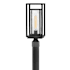 Hinkley Lighting Republic 120v 1 Light 17" Tall Coastal Elements Outdoor Single Head Post Light with Seedy Glass Shade Black
