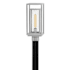 Hinkley Lighting Republic 120v 1 Light 17" Tall Coastal Elements Outdoor Single Head Post Light with Seedy Glass Shade Satin Nickel