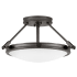 Hinkley Lighting Collier 3 Light 16-1/2" Wide Semi-Flush Bowl Ceiling Fixture with Etched Opal Glass Shade Black Oxide
