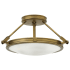 Hinkley Lighting Collier 3 Light 16-1/2" Wide Semi-Flush Bowl Ceiling Fixture with Etched Opal Glass Shade Heritage Brass