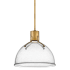 Hinkley Lighting Argo 14" Wide LED Pendant with Clear Seedy Glass Heritage Brass