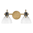 Hinkley Lighting Argo 2 Light 18" Wide Bathroom Vanity Light Heritage Brass / Black