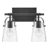 Hinkley Lighting Foster 2 Light 14" Wide Bathroom Vanity Light with Tapered Clear Glass Shades Black